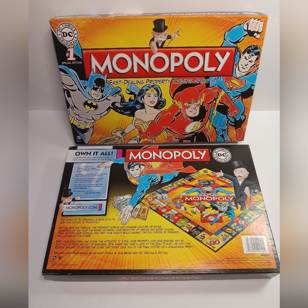 2014 Retro DC Comics Monopoly Board Game **RARE**